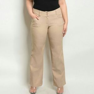 PAIR ZENOBIA TAN PLUS SIZE PANTS